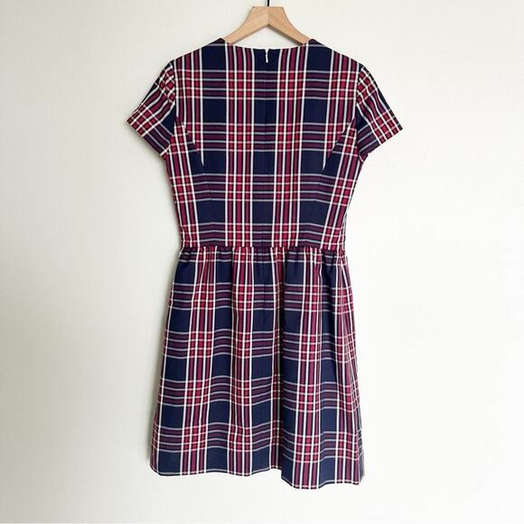 Brooks Brothers Red Fleece Cotton Blend Plaid Sheath Dress - Picture 7 of 7